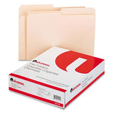 Universal File Folders, 1/2 Cut, OnePly Top Tab, Letter, Manila, 100/Box Pack of 8
