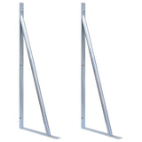 Vidaxl 2X Fence Post Support Brackets - Silver Galvanized Steel 25.6 X 9.8 Includes Screws Rust & Weather Resistant -Used