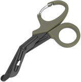 Bandage Shears Scissors EMT and Trauma Shears, Bent Stealth Black Coated for Nurses, Students, Emergency Room (19cm, Green)