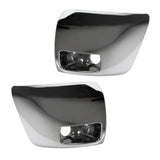 For Chevy Silverado 1500 2012 2013 Bumper End Driver and Passenger Side | Pair | Front | w/Fog Light Hole | Hybrid | Chrome | Pl