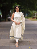 Anni Designer Women'S Rayon Viscose Solid Anarkali Kurta With Pant & Dupatta (Kesargod Cream_Xxl_Cream_Xx-Large),Cream,2XL,Vicose Rayon,Anarkali,
