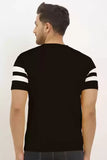 Lookmark Men'S Stylish Lycra Blend Printed Striped Polo Tshirt (New-Mt10-Xl) Black