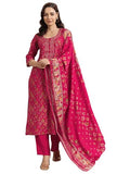 Libas Women'S Silk Blend Kurta Set (400054O_Pink_M)