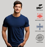 ADRO T Shirts Pack of 2 Mens Tshirts Cotton T Shirts for Men Tshirt T-Shirts Combo T Shirts Tshirts for Men Plain Solid Tshirts Navy Teal Tshirt for Men RCM2-PLN-NB-SB-2XL,Navy,Teal