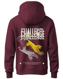 Adro Mens Abstract Design Backside Printed Hoodies In Premium Cotton Fleece 340 Gsm (H23-M-Chl-Mr_Maroon_M)