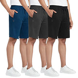 XYXX Athleisure Men's Cotton Shorts | Super Soft Knee Length Comfortable Everyday Wear | Relaxed Fit Solid Code Shorts with Zipper Pocket | Pack of 3 (Black + Grey + Blue Large),Black+Grey+Blue