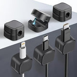 Bindex 6 Pack Magnetic Cable Clips Cord Holder,Cable Smooth Adjustable Under Desk Cable Management,Adhesive Wire Holder Keeper O