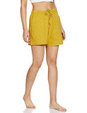 Enamor Essentials Womens Mid Rise Relaxed Fit Thigh Length Breathable Pure Cotton Shorts With 2 Side Pockets - E062-(E062_Square