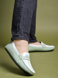 Shoetopia Upper Strip Detailed Green Loafers For Women & Girls /Eu41,Green,8,B0DM69JSRP