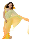 Satrani Womens Pure Georgette Saree (3192S3189N_Yellow & Light Orange & Peach5)