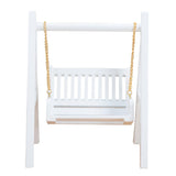 Wakauto Dollhouse Vintage White Miniature Swing 1:12 Scale Mini Wooden Swing Doll House Landscape Ornament for Dollhouse Playgro