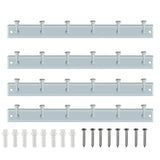Caneuf Metal 6 Hook Door/Wall Cloth Hanger With Screws For Bathroom Kitchen (Pack Of 4), White