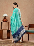 Anni Designer Women'S Cotton Blend Straight Printed Kurta With Pant & Dupatta (Sbx Gb Multi_Xxl_Light Blue_Xx-Large),Light Blue,2XL,Cotton Blend,Straight,Dupatta