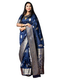 GRECIILOOKS Womens Jacquard Cotton Silk Saree (GL-S2378-BLUE)