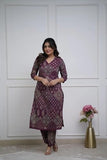 Gosriki Women'S Rayon Viscose Straight Printed Kurta With Pant (Kadai Wine-Gs_Xxl_Wine_Xx-Large),Wine,2,B0F38GQF1F