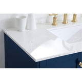 Elegant Decor Sommerville 42 Steel And Wood Single Bathroom Vanity In Blue