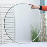hohoedc 24 Inch Round Tempered Glass Table Top, 0.26 Inch Thick Clear Circular Tabletop with 6 Anti-Slip Rubber Rings, Replaceme
