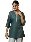 Libas Women'S Cotton Blend Straight Kurtis (58253B_Grey