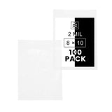 8 X 10 (100 Bags) 2 Mil Clear Reclosable Zip Plastic Poly Bags, Quart with Resealable Lock Seal Zipper