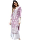 Gosriki Women'S Rayon Blend Straight Chikankari Embroidered Kurta (Victoria Purple-Gs_5Xl_Purple_Xxxxx-Large),Purple,5,B0C85YB6K7