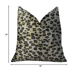 Plutus Brands Plutus Cheeta Handmade Throw Pillow, 18 X 18, Taupe/Black