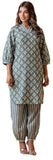 LookMark Women's Latest Printed Cotton Blend Straight Kurta and Afghani Pant Set Perfect for Casual and Office Wear (AZ-LM-P1-KS