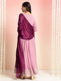 Gosriki Women'S Rayon Viscose Solid Anarkali Kurta With Pant & Dupatta (Kuspari Lavender-Vks03-Gs_L_Lavender_Large),LAVENDER,,B0DT77F2B8