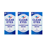 Clear Eyes Contact Lens Relief Soothing Eye Drops 0.50 oz (Pack of 3)