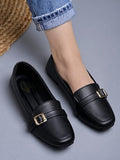 Shoetopai Women'S Black Classic Loafer Belly Shoes With Buckle Detail Comfortable Slip-On Flats For Office & Daily Eu41,Black,8,B0DM69L49B