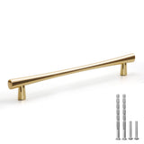 YAGU 5 Pack Polished Brass Cabinet Pulls, 7.5 Inch Hole Center Bright Gold Kitchen Drawer Handles Furniture Hardware for Bathroo