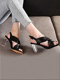Shoetopia Women'S Block Heel Sandal,Black,7,B0BSCB5T8B