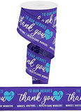 Thank You Healthcare Heroes Wired Edge Ribbon 2.5 x 10 Yards (Purple)