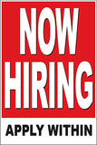 4 LESS CO 24x36 NOW HIRING Poster Retail Business Store Window POP Sign rb