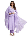 Libas Women'S Cotton Kurta Set (400227O_Lavender_Xl)