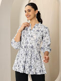 Libas Women'S Cotton Floral A-Line Kurtis (29370O_Grey_L)