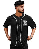 Eyebogler Mens Cotton Blend Round Neck Half Sleeve Oversized Printed Tshirt || Loose Fit Tshirt Black,BlackApparel,2XL
