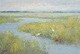 Original Oil Painting of Egrets In Water