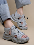 Shoetopia Smart Casual Grey Sporty Sandals For Women & Girls /Eu41,Grey,8,B0F9FLQGZY