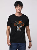 Adro Men'S Biker Design Printed 100% Cotton T-Shirt - Regular Fit, Printed T-Shirts For Men (Rn24-Ktm-Bl_Black_L)