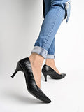 Shoetopia Women'S Block Heel Pumps Black,Black,5,B0C3RLJV2F