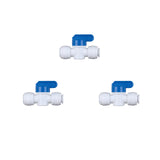 EZRODI 3 Pack Push-to-Connect Plastic Shut Off Valve Fitting (3/8-in OD x 3/8-in OD, Inline Straight Ball Valve)