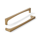 khtumeware 2 Pack Solid Handles 8-Inch(203mm) Satin Brass Cabinet Pulls,Heavy Duty Brushed Brass Handles for Kitchen Cabinets, C