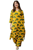Gosriki Women'S Rayon Viscose Straight Printed Kurta With Palazzo (Humnava Yellow-Gs_S_Yellow_Small),Yellow,,B0F631JYYF
