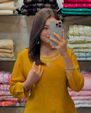 Gosriki Women'S Rayon Blend Straight Embroidered Kurta With Pant (Bloom Yellow-Vks01-Gs_L_Yellow_Large),Yellow,,B0DK9QFTSP