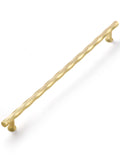 JIASENBAO Brushed Gold Cabinet Pulls 12.6 Hole Center 5 Pack Hammered Brass Cabinet Handles Decorative Kitchen Drawer Dresser Cu