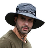 Alexvyan Grey Round Beach Sun Hats For Men Uv Protection Wide Brim Summer Cap For Boy Hat Uv Protection Breathable Casual Hat, S