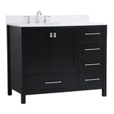 Elegant Decor Irene 42 Solid Wood Single Bathroom Vanity w/Backsplash in Black