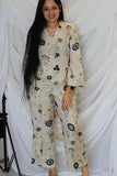 Anni Designer Women'S Cotton Blend Printed Ethnic Co-Ord Set (Hamrita Cream_Xl_Cream_X-Large),Cream,XL,,,