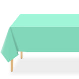 QIKSION 6 Pack Fresh Mint Plastic Tablecloths, Rectangular, 54 x 108 Inches, Mint Green, Perfect for Parties, Bridal Shower, Bir