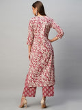 Gosriki Women'S Cotton Blend Straight Printed Kurta With Pant (Soking Pink-Gs_Xl_Pink_X-Large),Pink,,B0CM9KBDY7